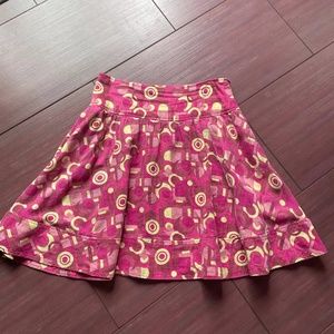 Larry Levine retro geometric print skirt
